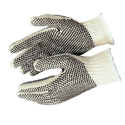 COTTON/POLYESTER NATURALPVC DOTS 2 SIDES